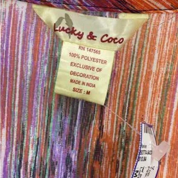 Lucky & Coco  Womens Size M Boho Beaded Colorful Statement Swim Coverup Tunic - Picture 6 of 9